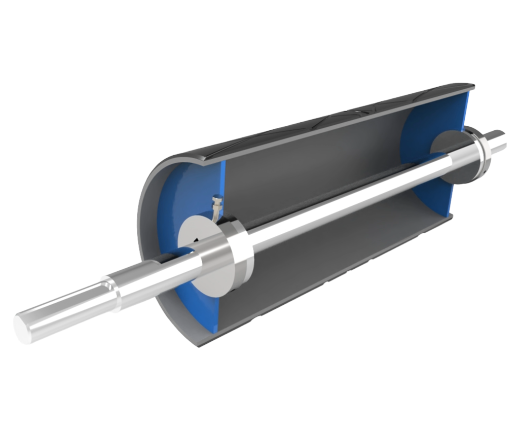 Atlas Pulley Series drum pulley — cross section shaft end disc