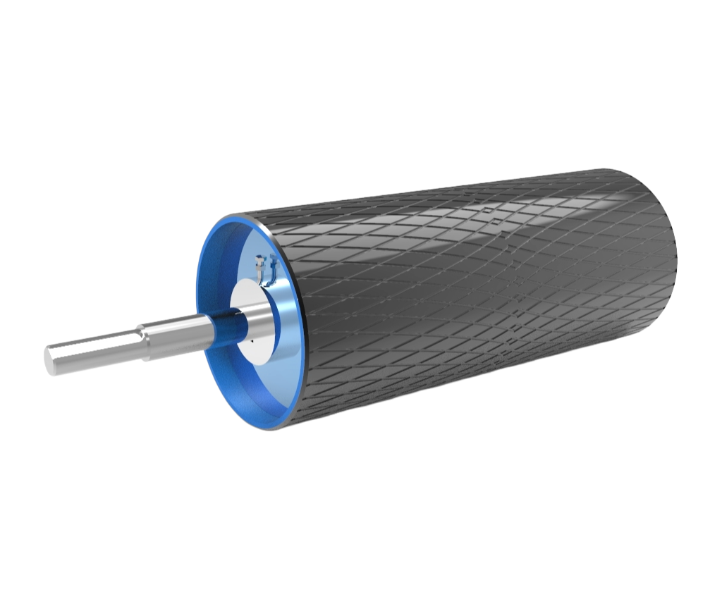 Atlas Pulley Series rubber lagged drum pulley — full view